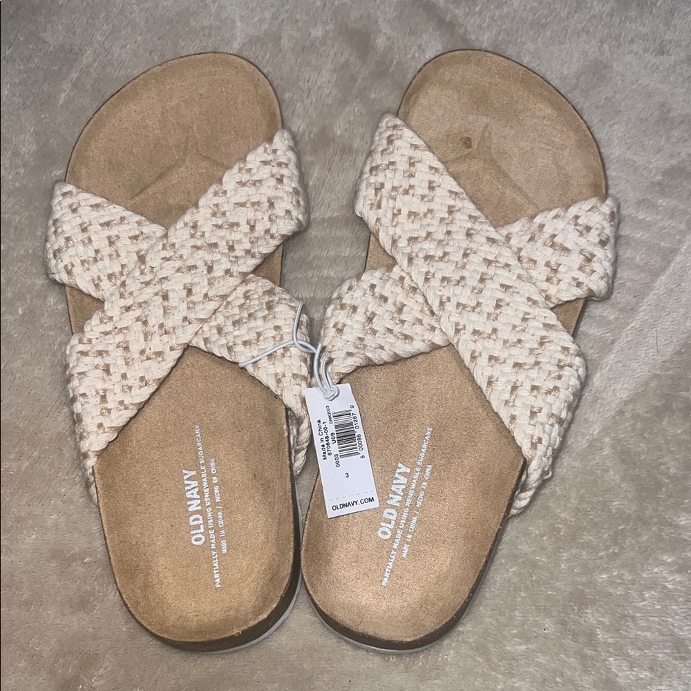 Old Navy Kids Cream Cross-Strap Sandals